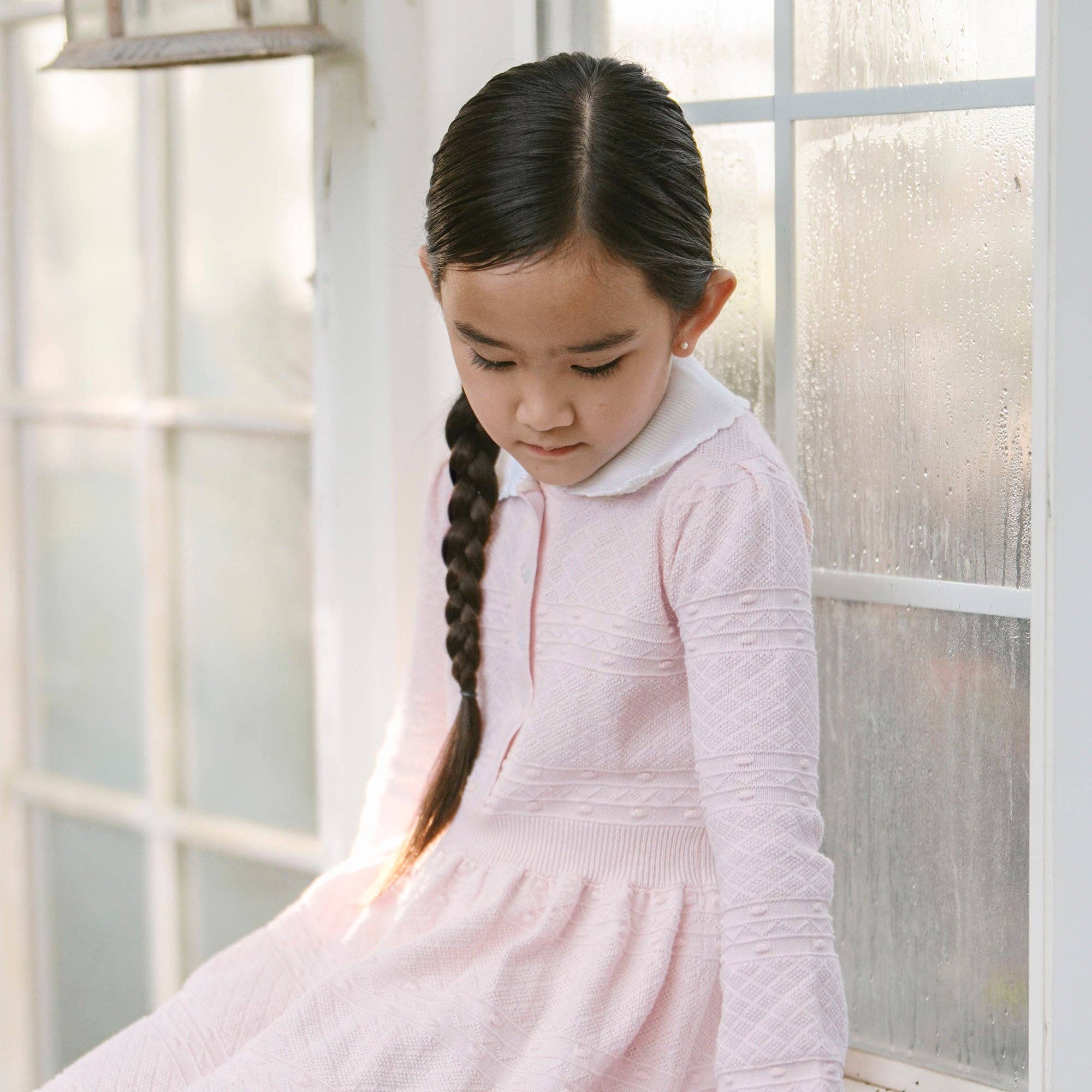 Image of Organic Peter Pan Collar Sweater Dress